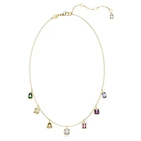 Chroma necklace, Mixed cuts, Multicoloured, Gold-tone plated by SWAROVSKI