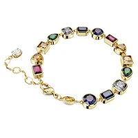 Imber Tennis bracelet, Mixed cuts, Multicoloured, Gold-tone plated by SWAROVSKI