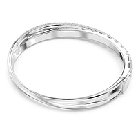 Dextera bangle, Mixed cuts, White, Rhodium plated by SWAROVSKI