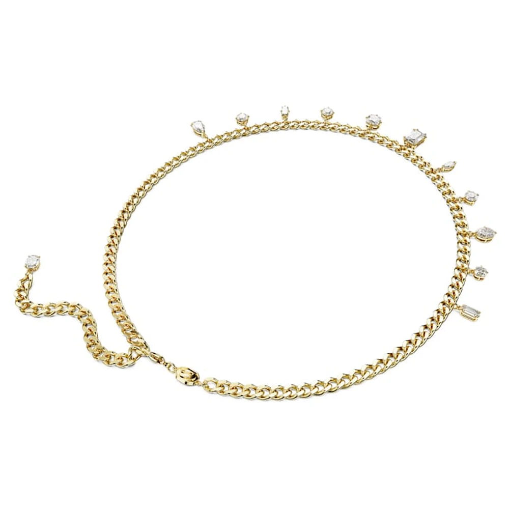 Dextera necklace, White, Gold-tone plated by SWAROVSKI