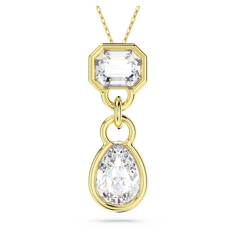 Imber pendant, Mixed cuts, White, Gold-tone plated by SWAROVSKI