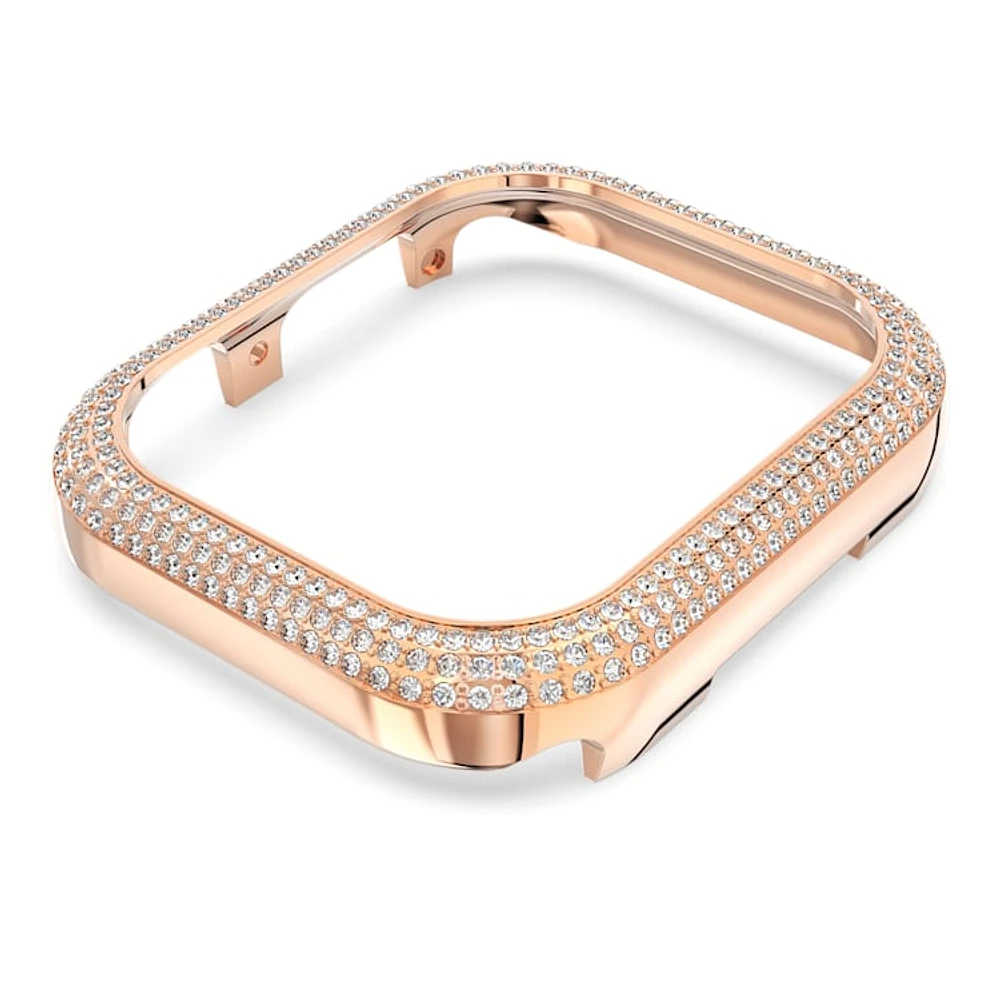 Sparkling case, For Apple Watch® Series 7, 41mm, Rose gold tone by SWAROVSKI