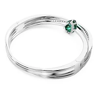 Hyperbola bangle, Green, Rhodium plated by SWAROVSKI