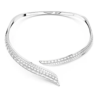 Hyperbola necklace, White, Rhodium plated by SWAROVSKI