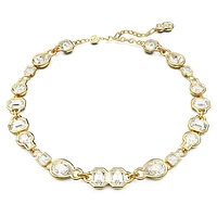 Imber necklace, Mixed cuts, White, Gold-tone plated by SWAROVSKI