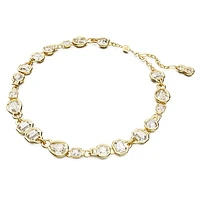 Imber necklace, Mixed cuts, White, Gold-tone plated by SWAROVSKI