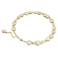 Imber necklace, Mixed cuts, White, Gold-tone plated by SWAROVSKI