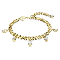 Imber bracelet, Mixed cuts, White, Gold-tone plated by SWAROVSKI