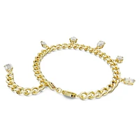 Imber bracelet, Mixed cuts, White, Gold-tone plated by SWAROVSKI