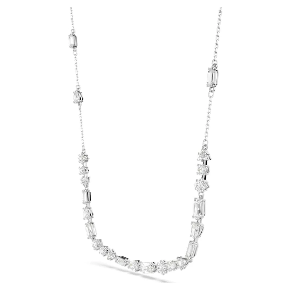 Mesmera set, Mixed cuts, Scattered design, White, Rhodium plated by SWAROVSKI