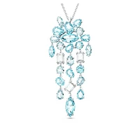 Gema pendant, Mixed cuts, Blue, Rhodium plated by SWAROVSKI