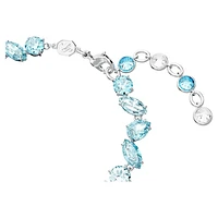 Gema bracelet, Mixed cuts, Blue, Rhodium plated by SWAROVSKI