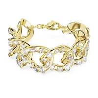 Imber bracelet, Statement, Mixed cuts, White, Gold-tone plated by SWAROVSKI