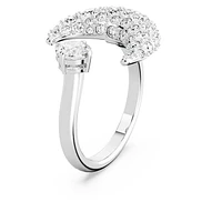 Sublima open ring, Moon, White, Rhodium plated by SWAROVSKI