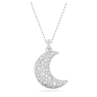 Sublima pendant, Moon, White, Rhodium plated by SWAROVSKI