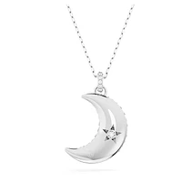 Sublima pendant, Moon, White, Rhodium plated by SWAROVSKI