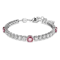 Matrix Tennis bracelet, Mixed cuts, Pink, Rhodium plated by SWAROVSKI