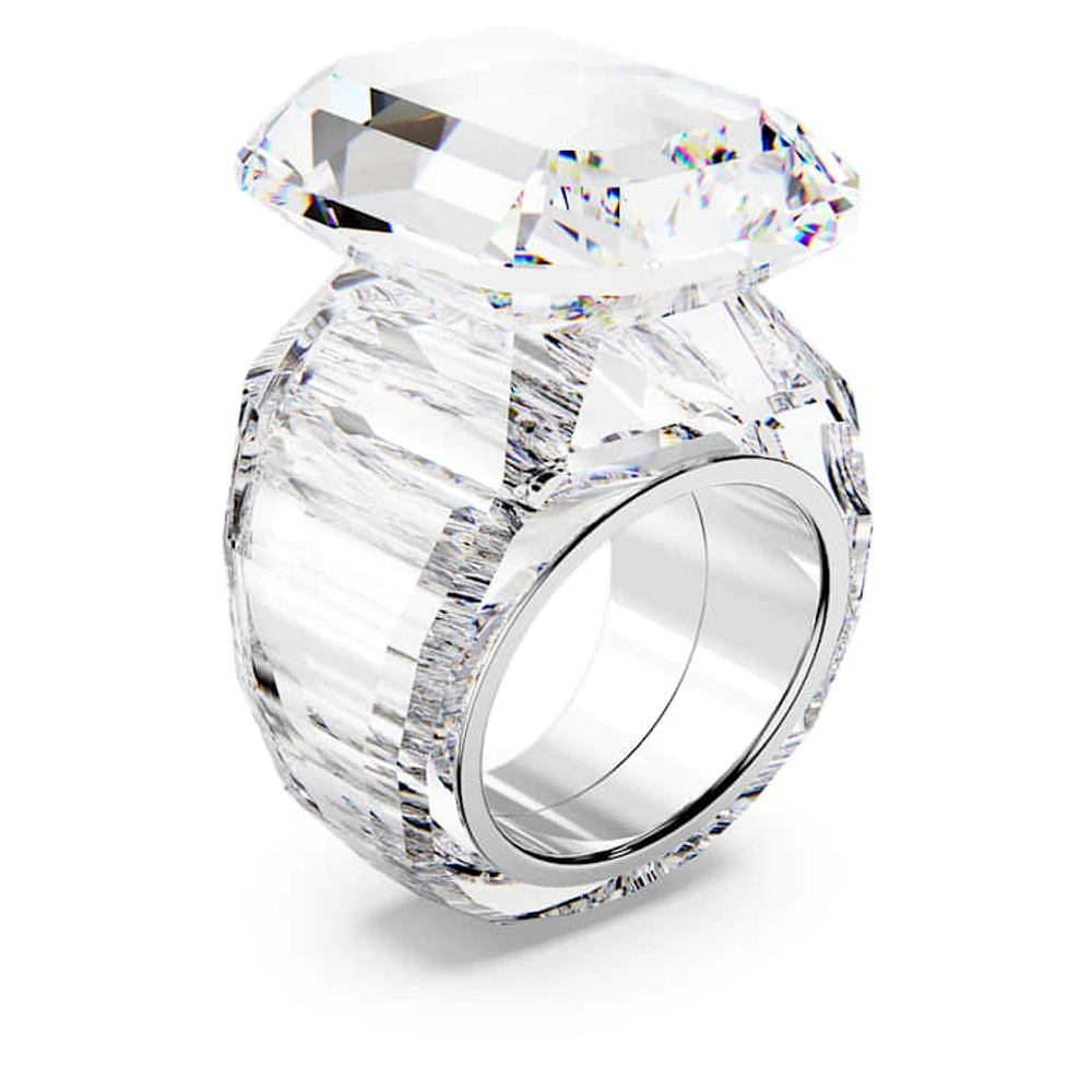 Lucent cocktail ring, Octagon cut, White by SWAROVSKI