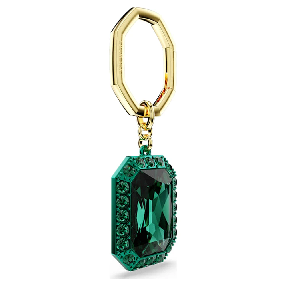 Key ring, Octagon cut, Green, Mixed metal finish by SWAROVSKI