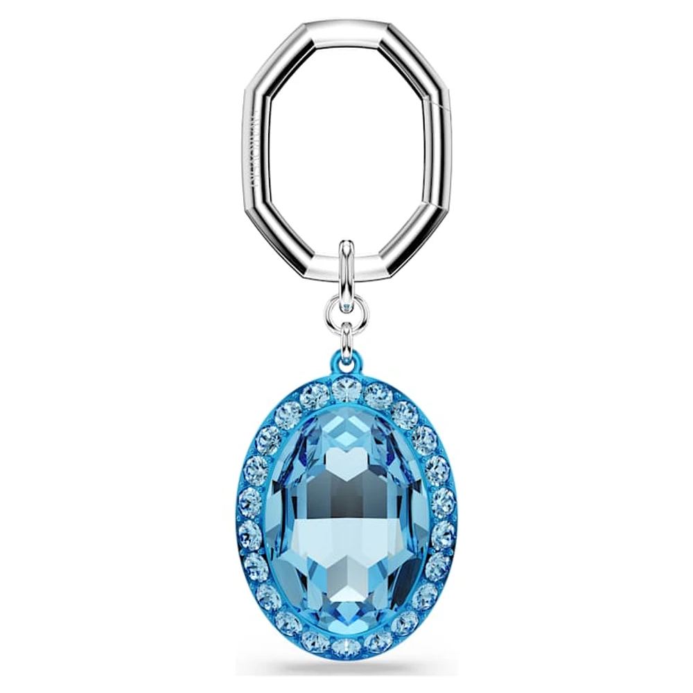 Key ring, Oval cut, Blue, Mixed metal finish by SWAROVSKI