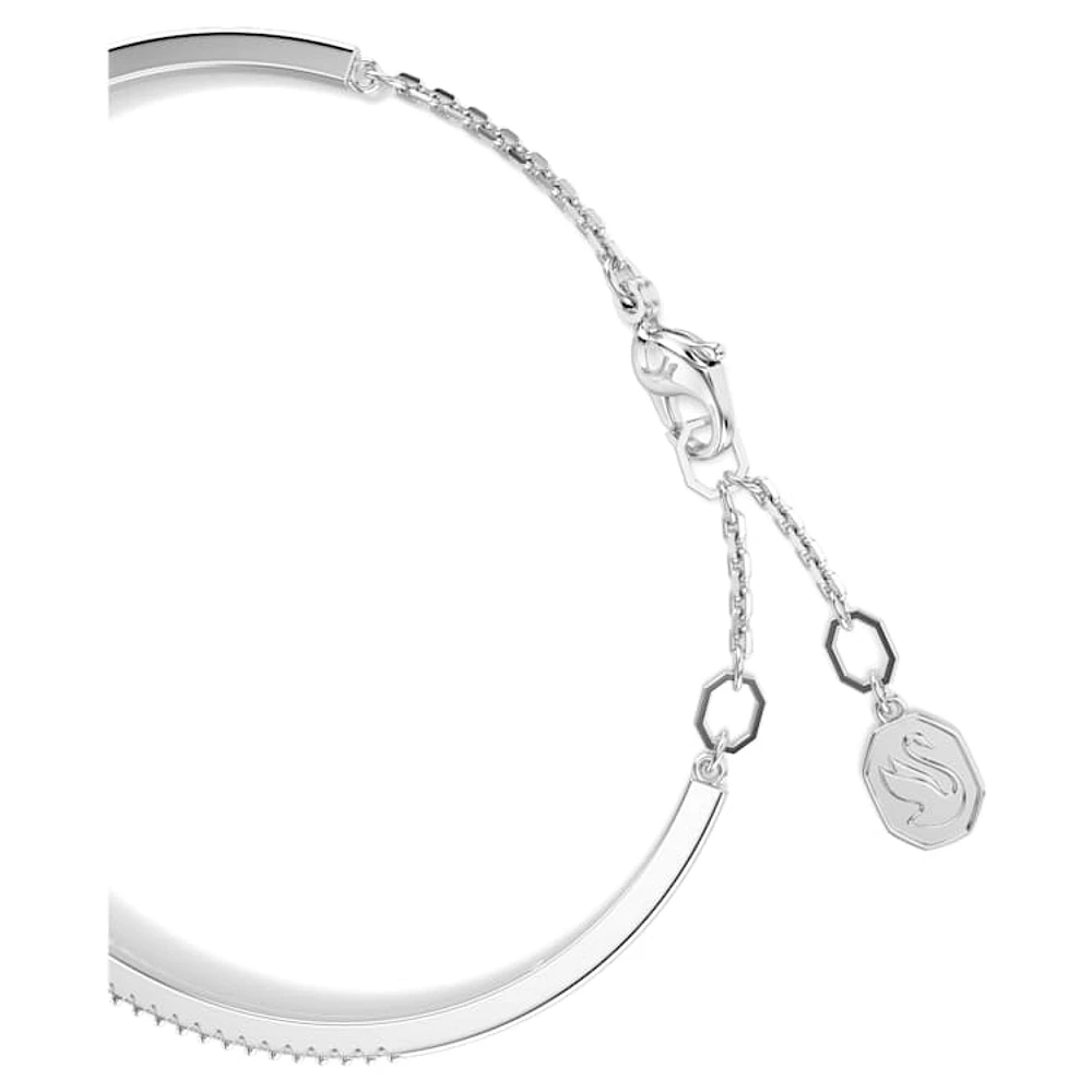 Mesmera bangle, Mixed cuts, White, Rhodium plated by SWAROVSKI