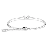 Mesmera bangle, Mixed cuts, White, Rhodium plated by SWAROVSKI