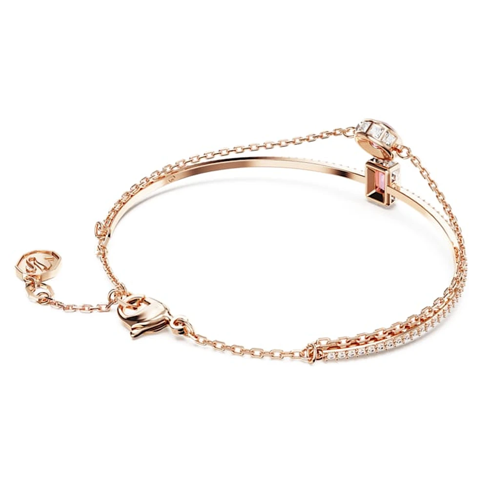 Chroma bangle, Mixed cuts, Pink, Rose gold-tone plated by SWAROVSKI