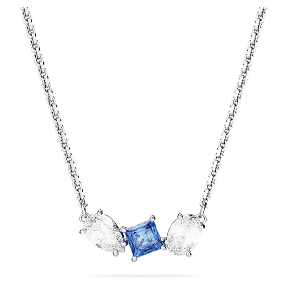 Mesmera pendant, Mixed cuts, Blue, Rhodium plated by SWAROVSKI