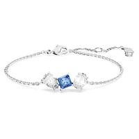 Mesmera bracelet, Mixed cuts, Blue, Rhodium plated by SWAROVSKI