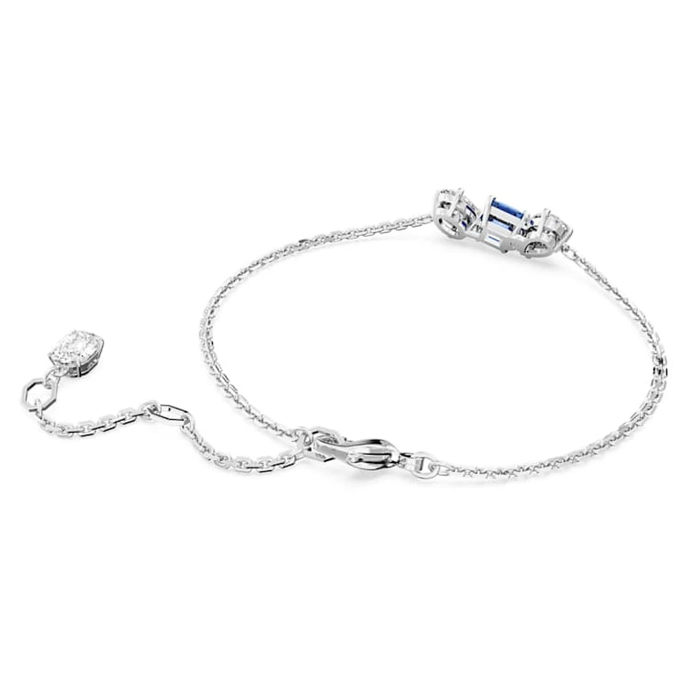 Mesmera bracelet, Mixed cuts, Blue, Rhodium plated by SWAROVSKI