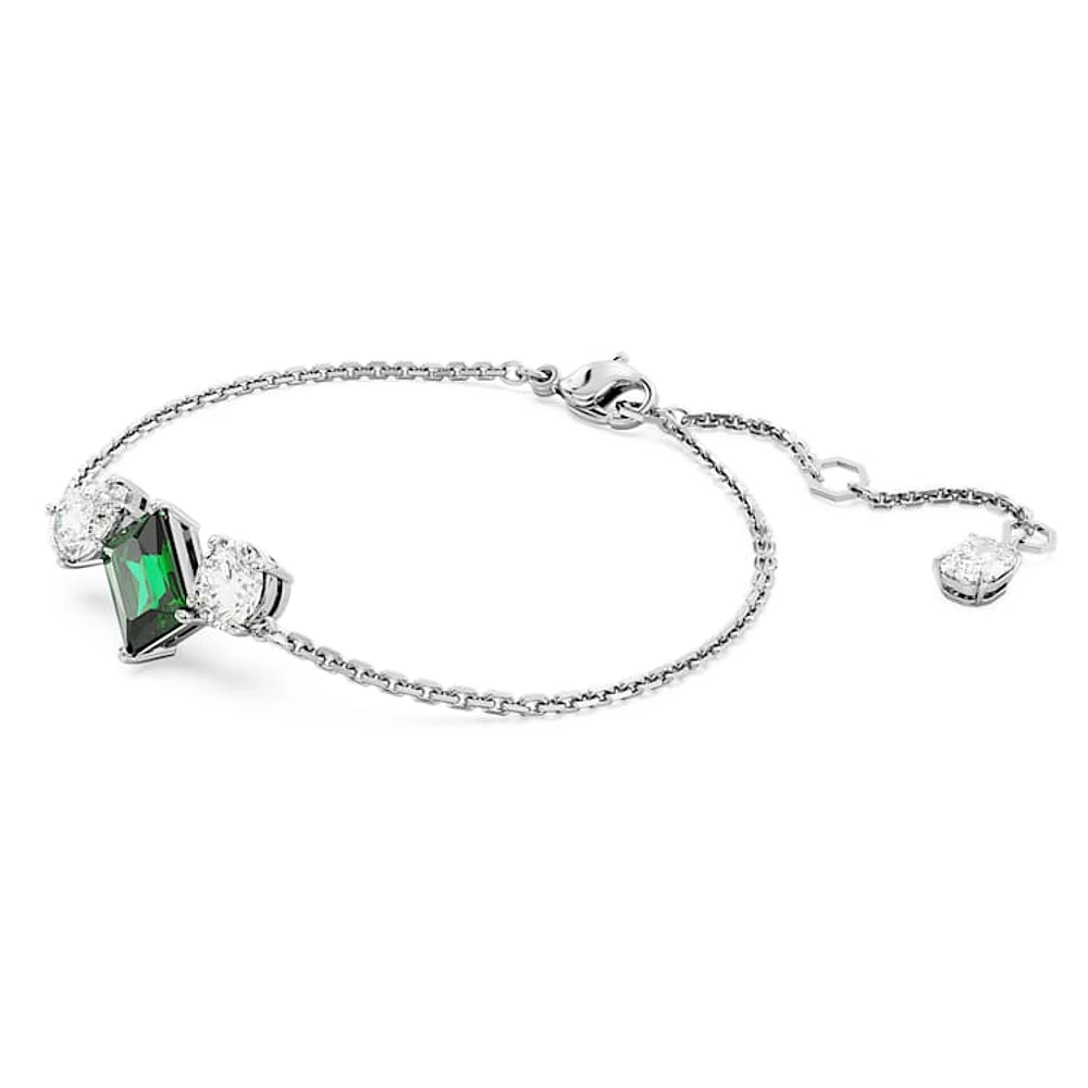 Mesmera bracelet, Mixed cuts, Green, Rhodium plated by SWAROVSKI