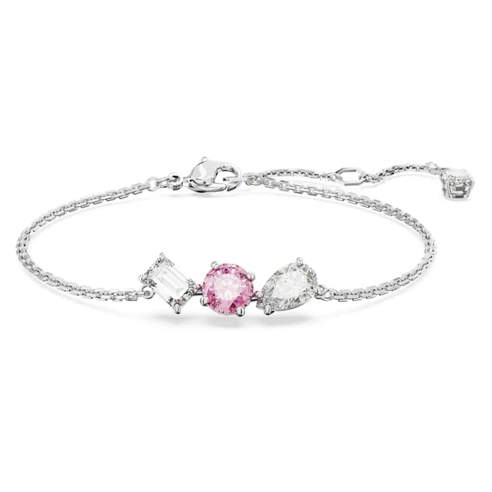 Mesmera bracelet, Mixed cuts, Pink, Rhodium plated by SWAROVSKI