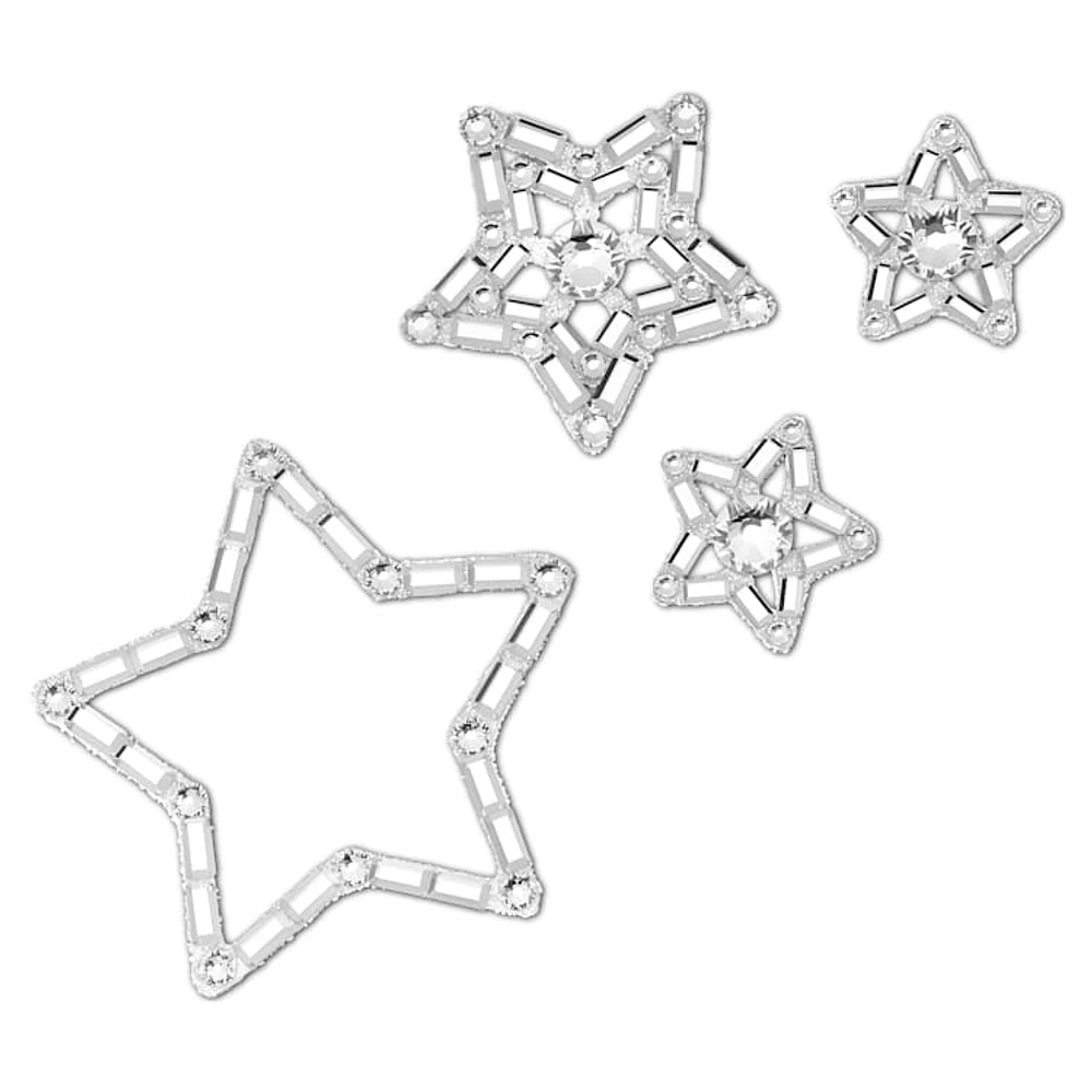 Body jewel, Set (4), Star, White by SWAROVSKI