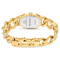 Dextera Chain watch, Swiss Made, Crystal bracelet, Gold tone, Gold-tone finish by SWAROVSKI