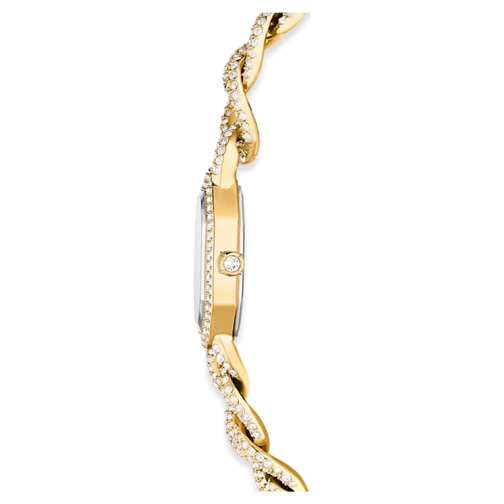 Dextera Chain watch, Swiss Made, Crystal bracelet, Gold tone, Gold-tone finish by SWAROVSKI