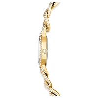 Dextera Chain watch, Swiss Made, Crystal bracelet, Gold tone, Gold-tone finish by SWAROVSKI