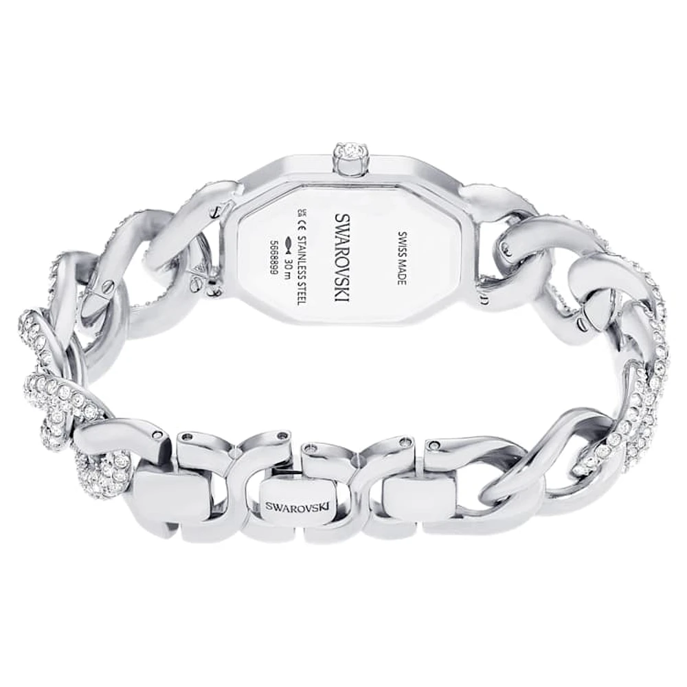 Dextera Chain watch, Swiss Made, Crystal bracelet, Silver Tone, Stainless steel by SWAROVSKI