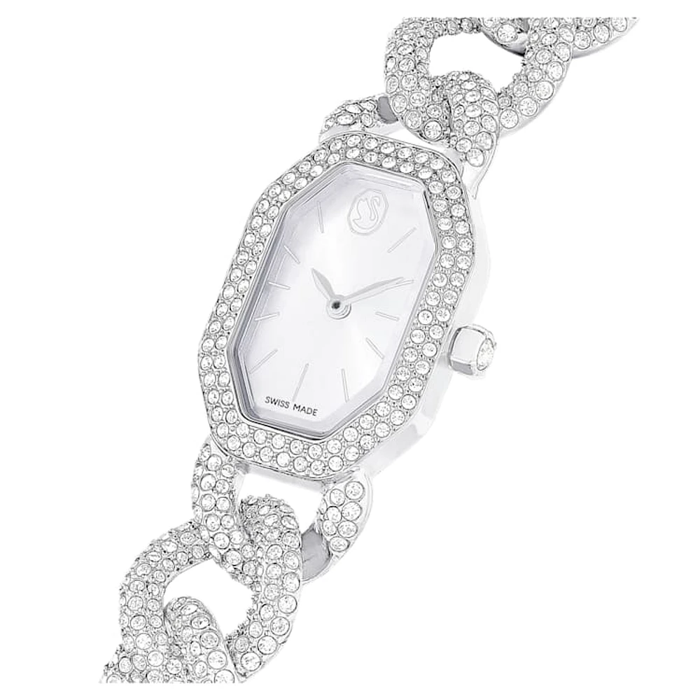 Dextera Chain watch, Swiss Made, Crystal bracelet, Silver Tone, Stainless steel by SWAROVSKI