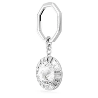 Key ring, Round cut, White, Rhodium plated by SWAROVSKI