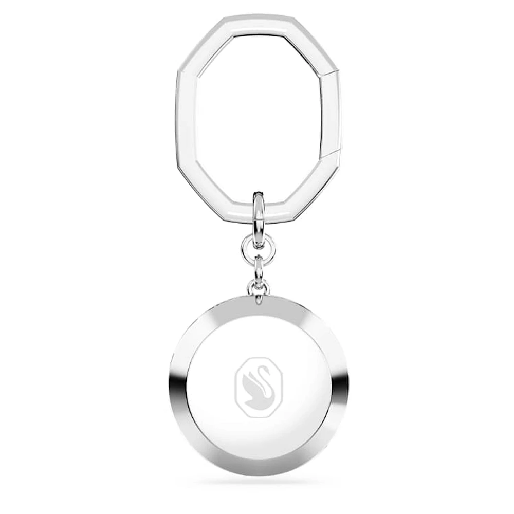 Key ring, Round cut, White, Rhodium plated by SWAROVSKI