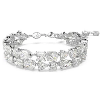 Mesmera bracelet, Mixed cuts, White, Rhodium plated by SWAROVSKI