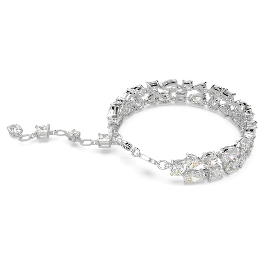 Mesmera bracelet, Mixed cuts, White, Rhodium plated by SWAROVSKI