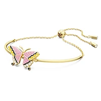 Idyllia bracelet, Butterfly, Multicoloured, Gold-tone plated by SWAROVSKI