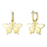 Idyllia drop earrings, Butterfly, Multicoloured, Gold-tone plated by SWAROVSKI