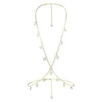 Imber body chain, Mixed cuts, White, Gold-tone plated by SWAROVSKI