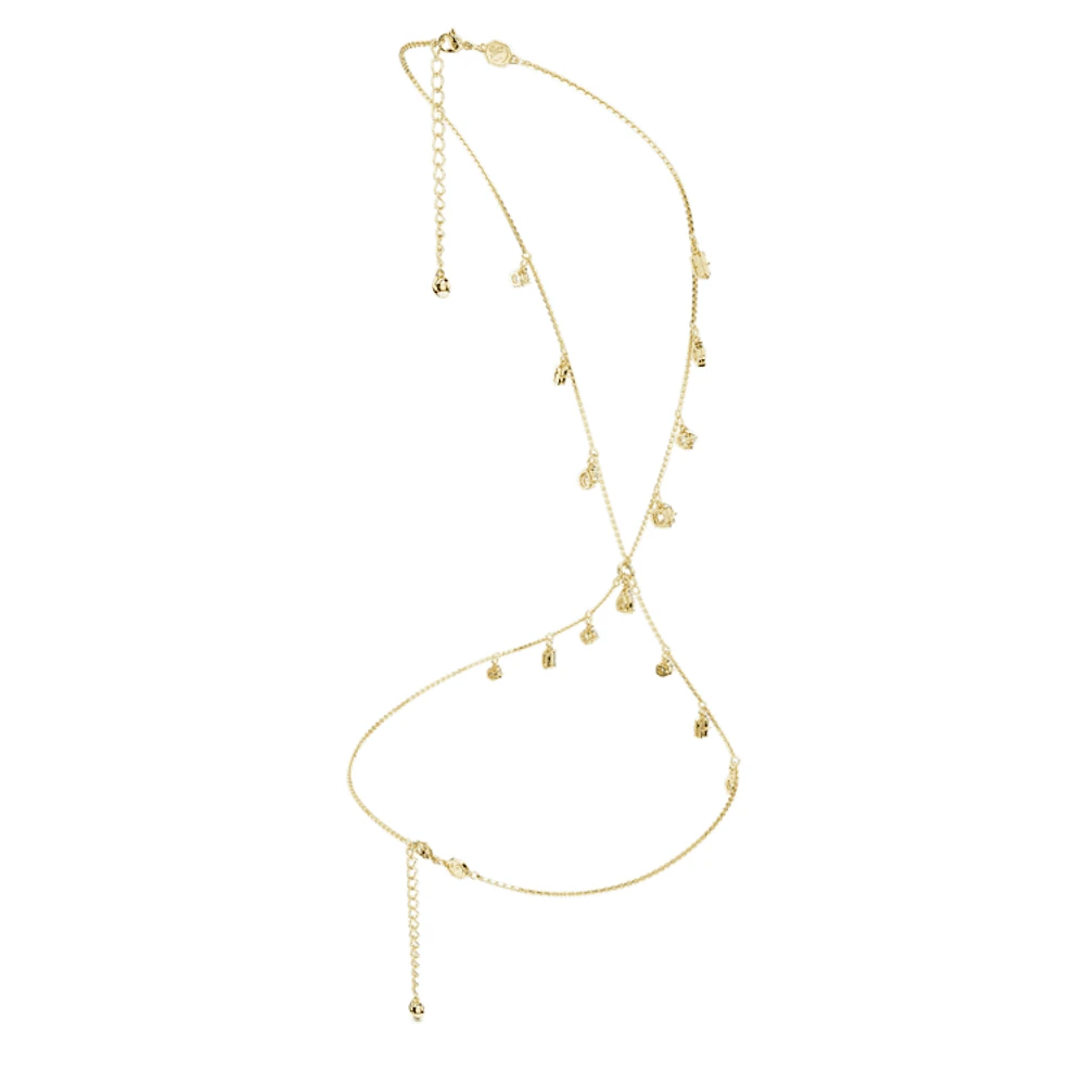 Imber body chain, Mixed cuts, White, Gold-tone plated by SWAROVSKI