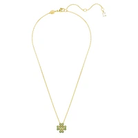 Idyllia pendant, Clover, Green, Gold-tone plated by SWAROVSKI