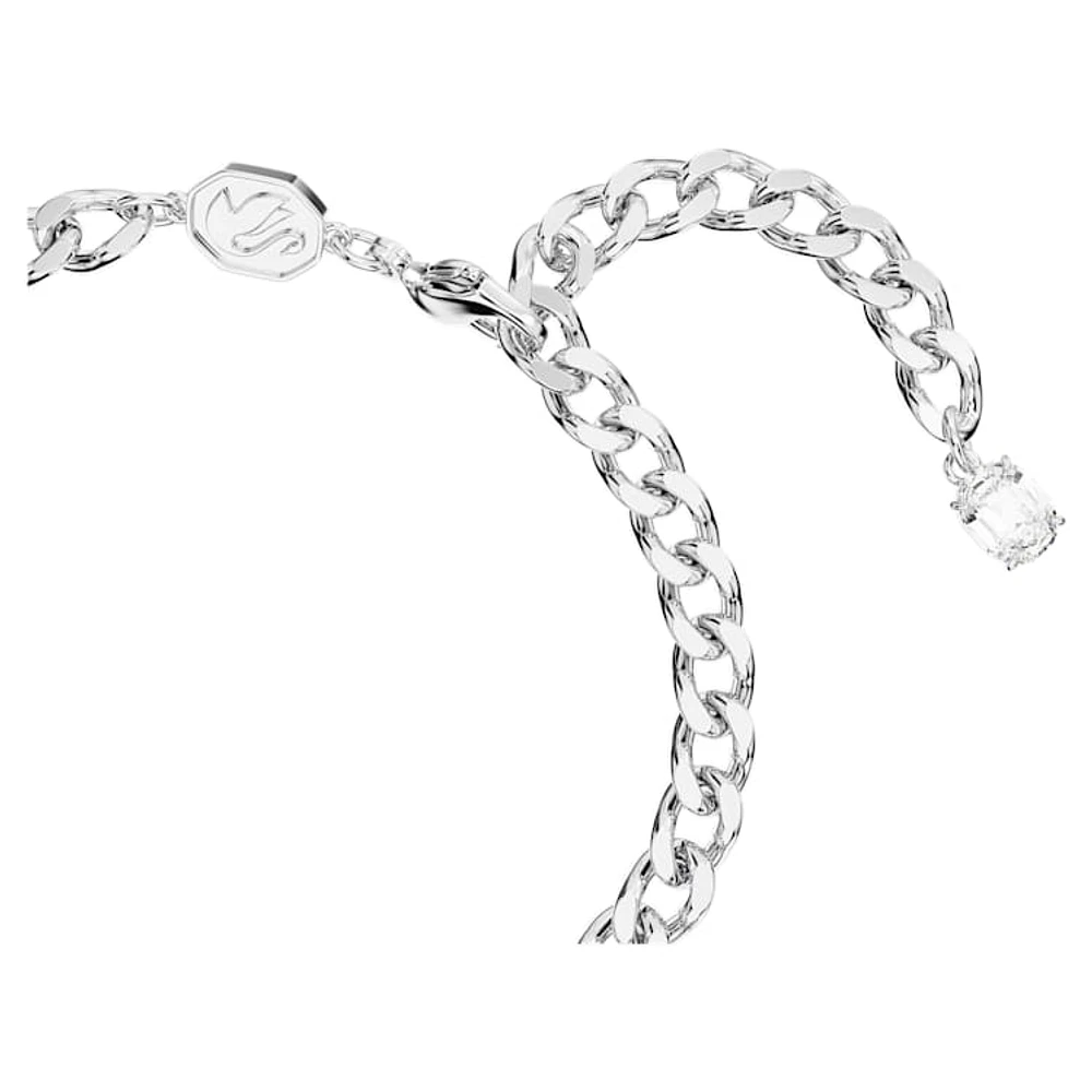 Imber bracelet, Mixed cuts, White, Rhodium plated by SWAROVSKI