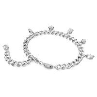 Imber bracelet, Mixed cuts, White, Rhodium plated by SWAROVSKI