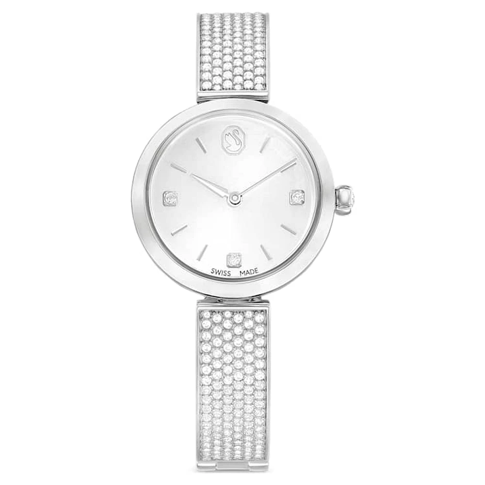 Illumina watch, Swiss Made, Metal bracelet, Silver Tone, Stainless steel by SWAROVSKI